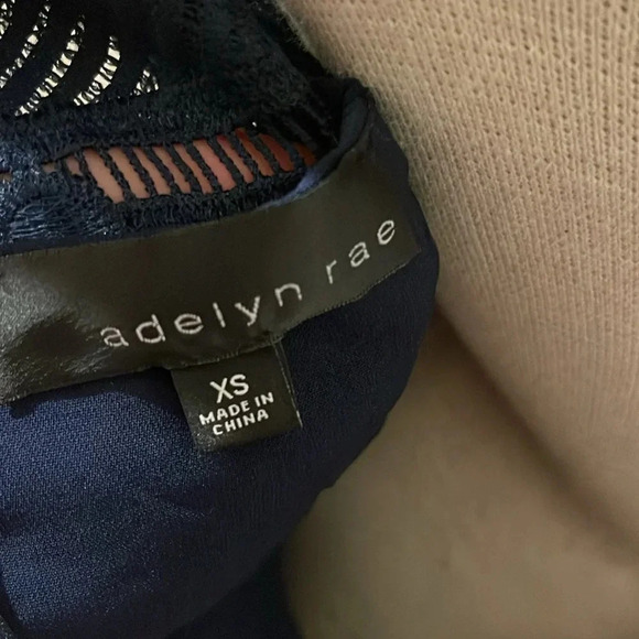 Adelyn Rae - Crochet Lace - Fit And Flare Sleeveless Dress - Navy Blue - Size XS - Picture 8 of 8